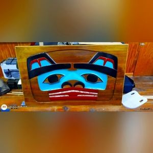 Northwest Coast "Bear Panel"  carving!!! Solid Walnut